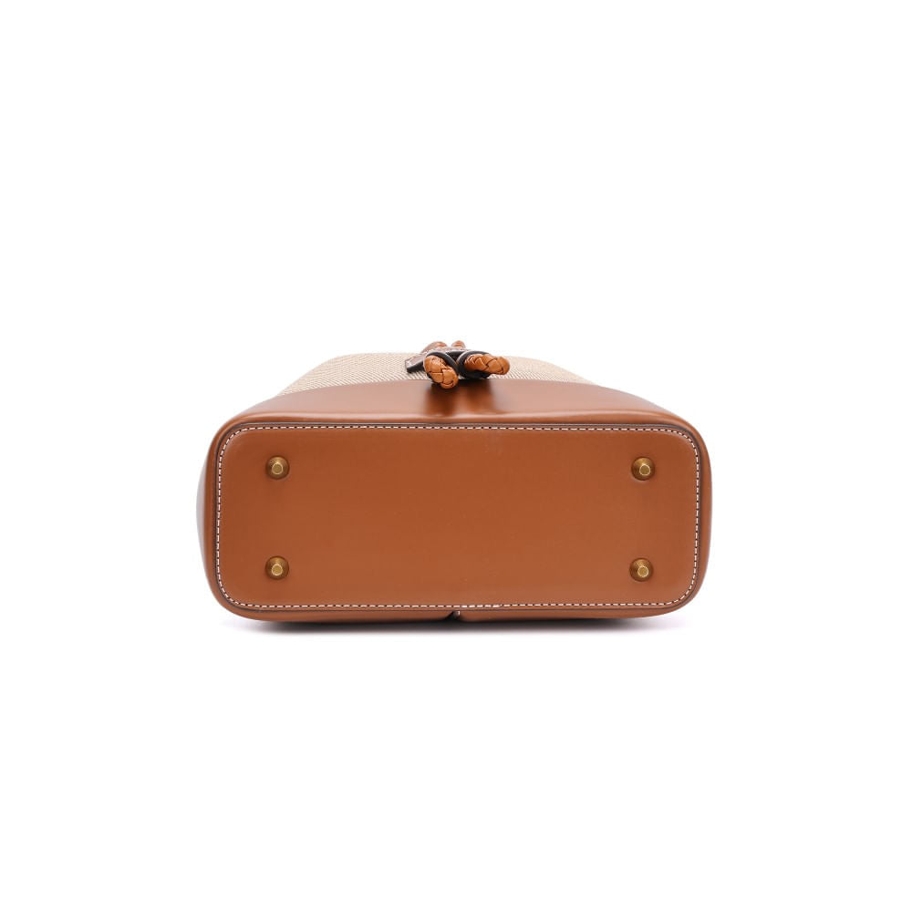 Bolsa Saco Santa Lolla Bege Canvas Alça Transversal