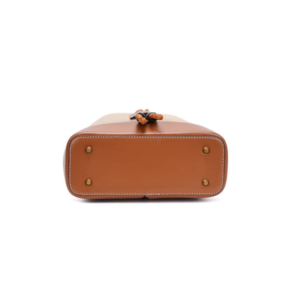 Bolsa Saco Santa Lolla Bege Canvas Alça Transversal