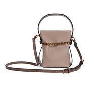Bolsa Saco Santa Lolla Bege Corrente Dourada