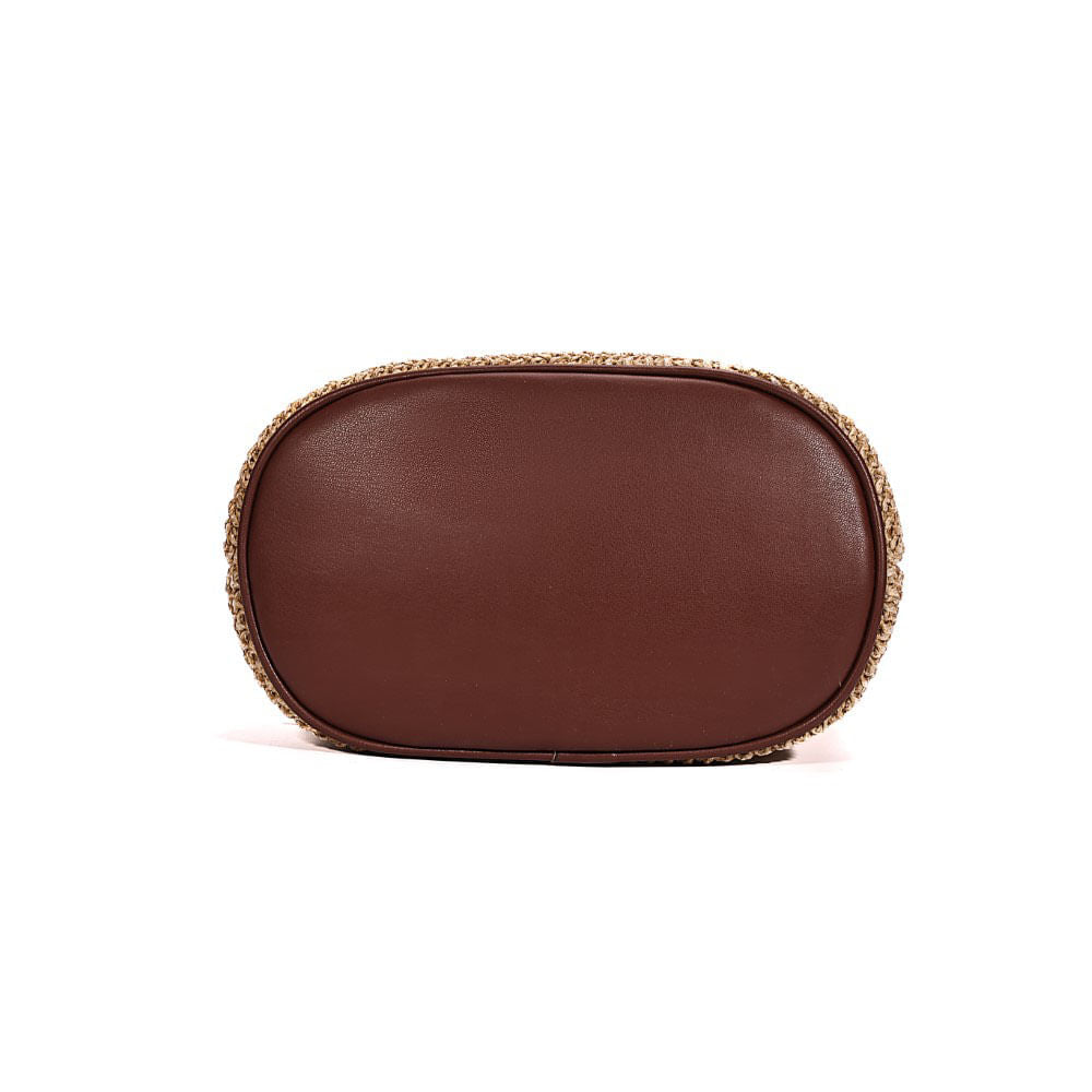 Bolsa Saco Santa Lolla Bege Tramada Alça De Mão 