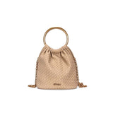 Bolsa Saco Santa Lolla Bege Tressê Alça Aro
