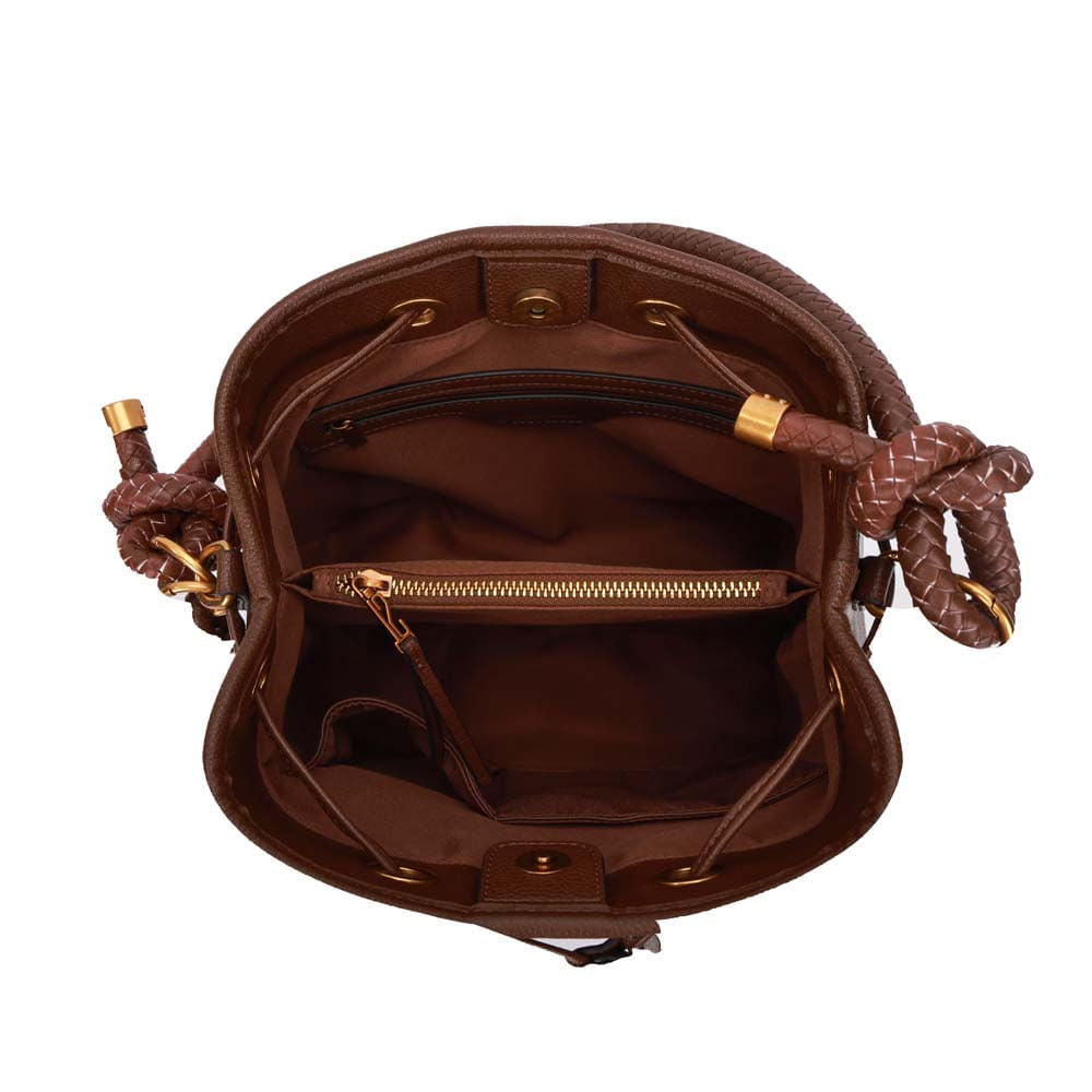 Bolsa Saco Santa Lolla Marrom Alça Trançada