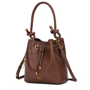 Bolsa Saco Santa Lolla Marrom Alça Trançada