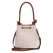 Bolsa Saco Santa Lolla Off White Detalhes Caramelo