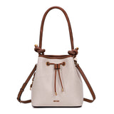 Bolsa Saco Santa Lolla Off White Detalhes Caramelo