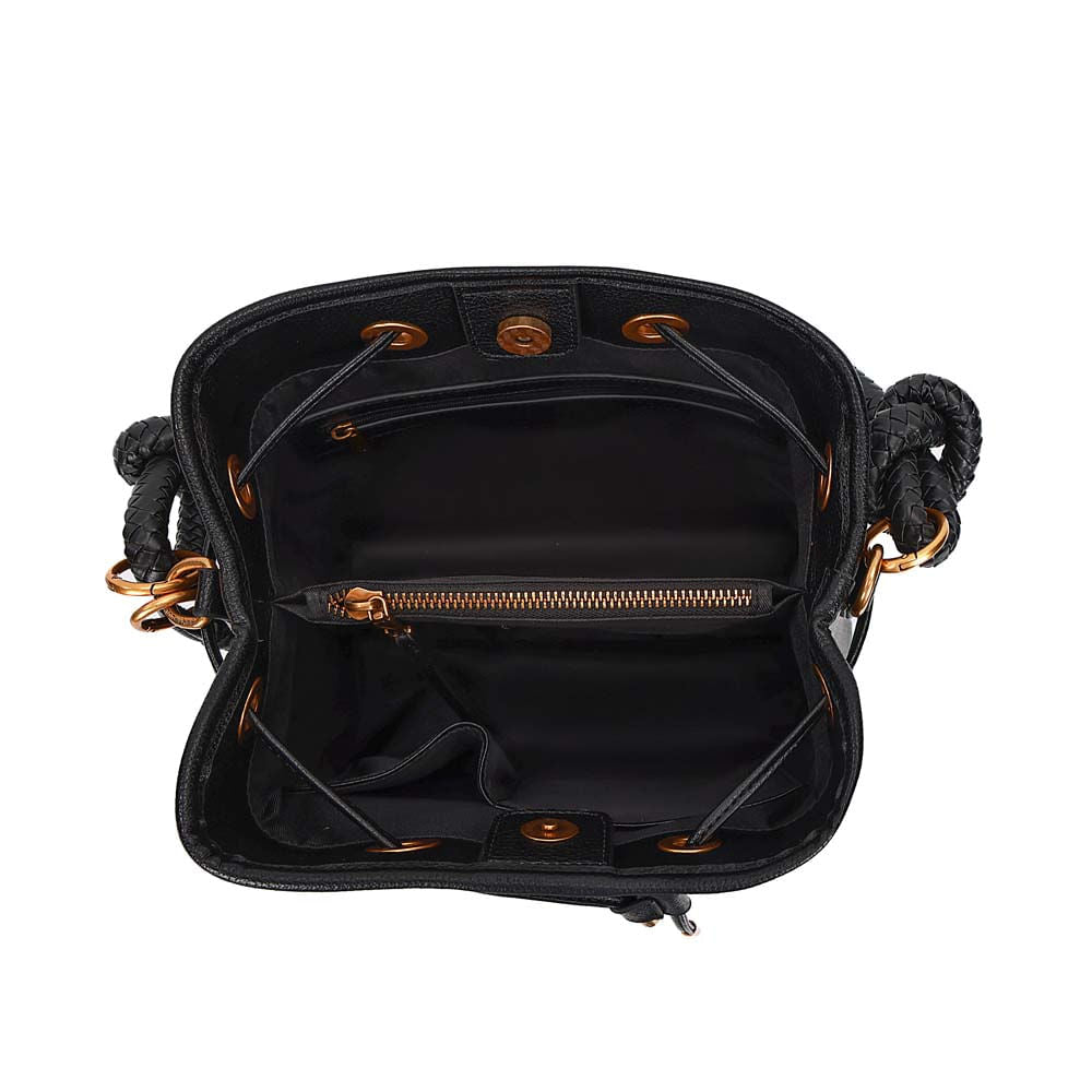 Bolsa Saco Santa Lolla Preta Alça Corda