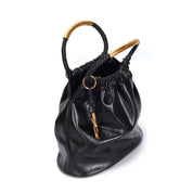 Bolsa Saco Santa Lolla Preta Alça Trançada