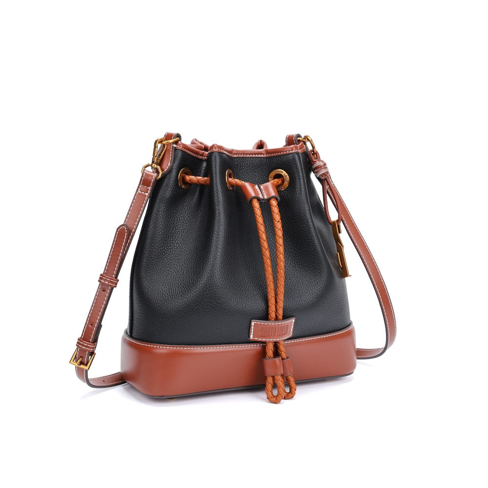 Bolsa Saco Santa Lolla Preta Alça Transversal