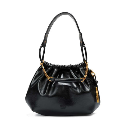 Bolsa Saco Santa Lolla Preta Corrente Dourada