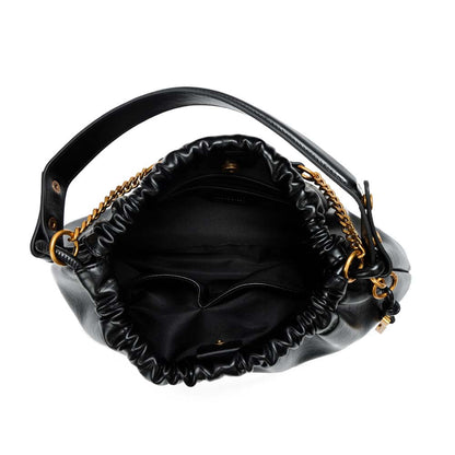 Bolsa Saco Santa Lolla Preta Corrente Dourada