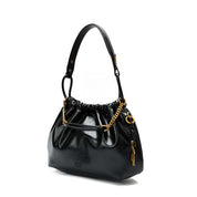 Bolsa Saco Santa Lolla Preta Corrente Dourada