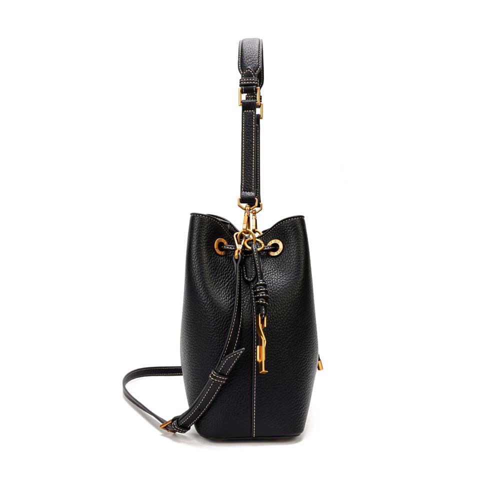 Bolsa Saco Santa Lolla Preta Floater Cordão Dourado