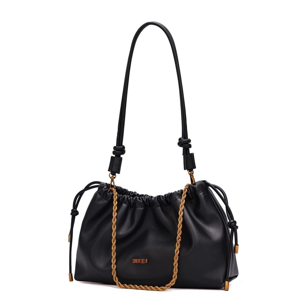 Bolsa Saco Santa Lolla Preto Alça Ombro