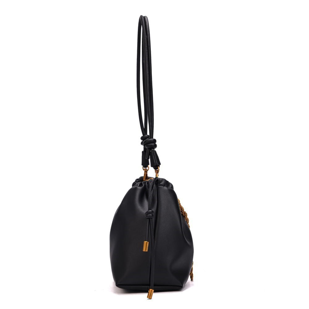 Bolsa Saco Santa Lolla Preto Alça Ombro