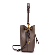 Bolsa Saco Santa Lolla Taupe Alça Dupla Cordão
