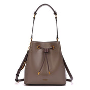 Bolsa Saco Santa Lolla Taupe Alça Dupla Cordão