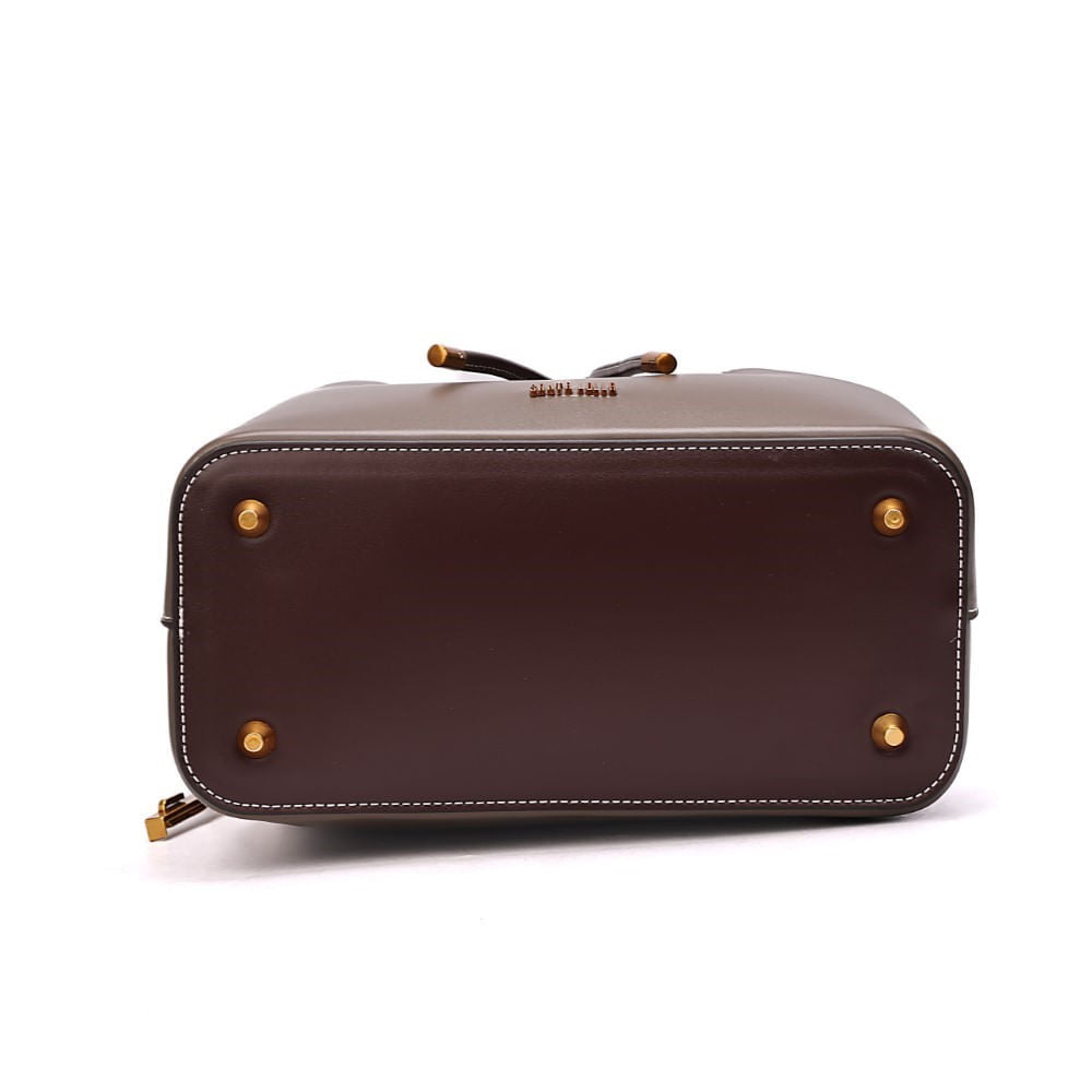 Bolsa Saco Santa Lolla Taupe Alça Dupla Cordão