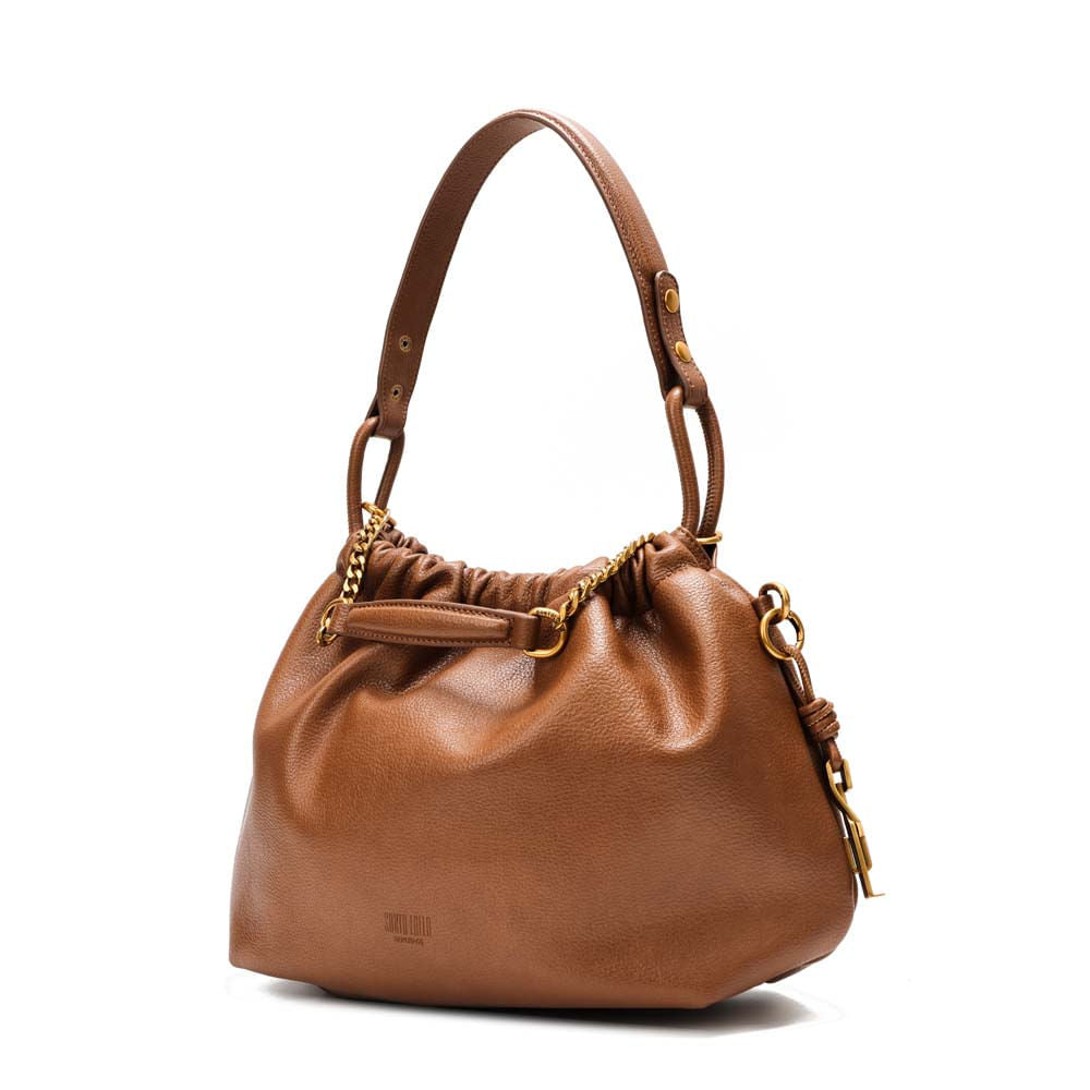 Bolsa Saco Santa Lolla Terracota Corrente Dourada