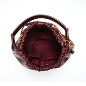 Bolsa Saco Santa Lolla Vinho Corrente Dourada