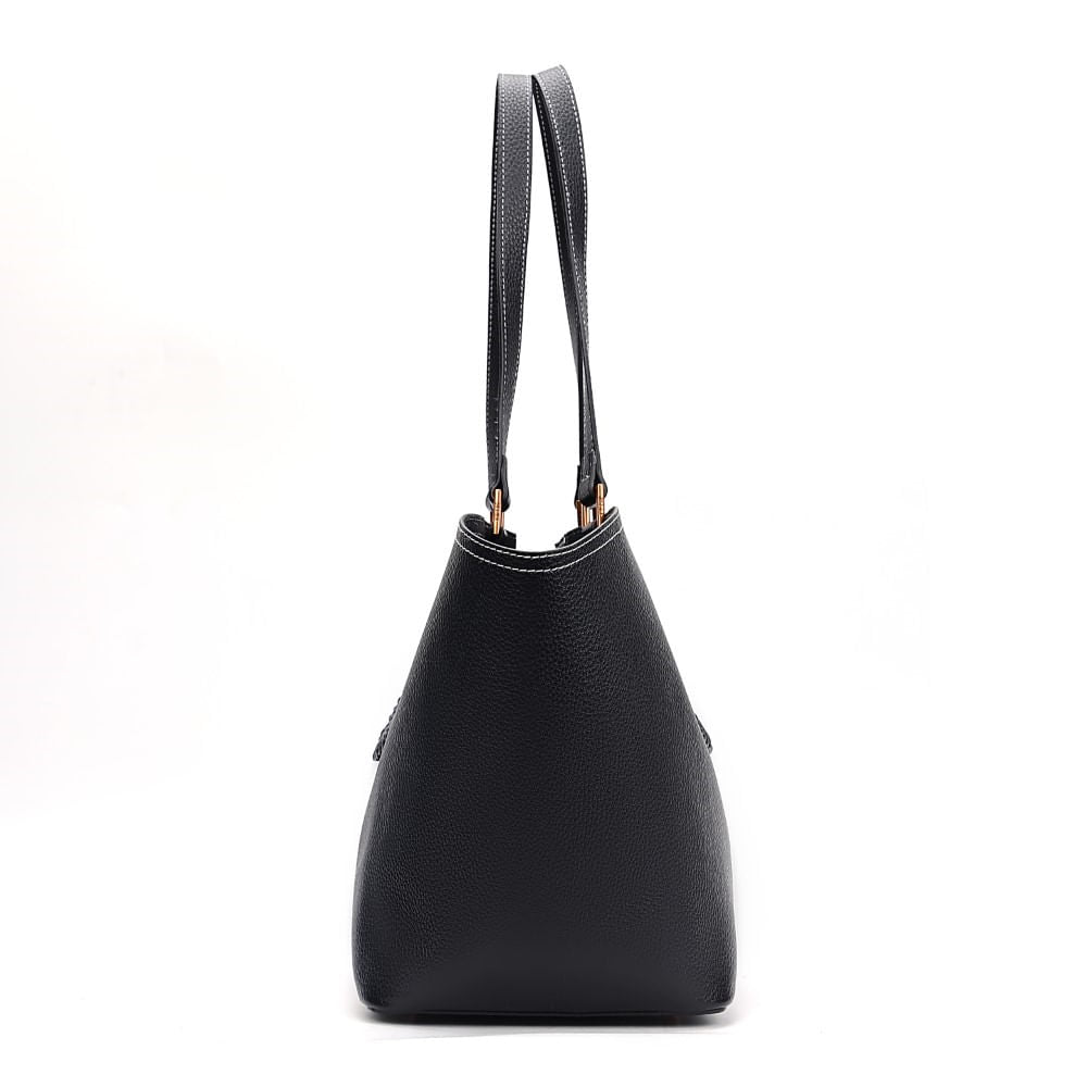 Bolsa Sacola Santa Lolla Preta Grande Alça De Ombro | Elegância e