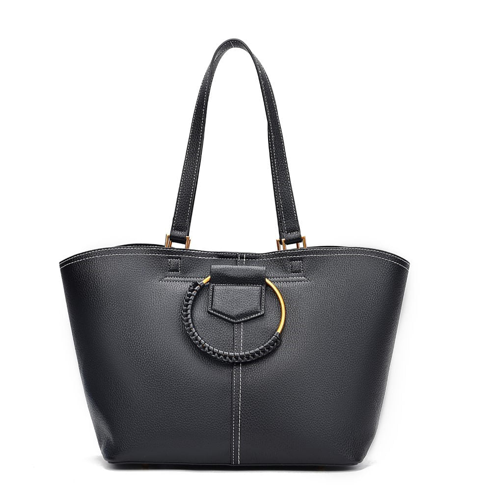 Bolsa Sacola Santa Lolla Preta Grande Alça De Ombro