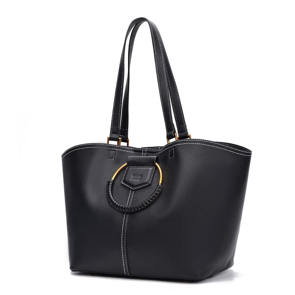 Bolsa Sacola Santa Lolla Preta Grande Alça De Ombro