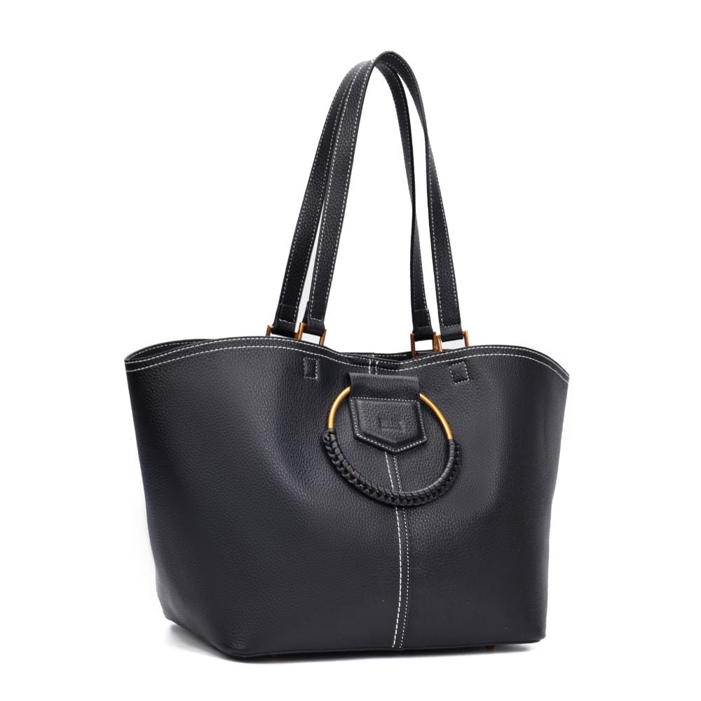 Bolsa Sacola Santa Lolla Preta Grande Alça De Ombro