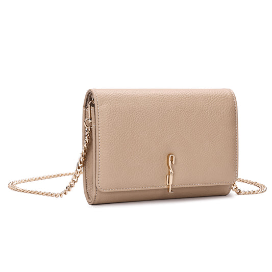 Bolsa Santa Lolla Bege Alça Corrente