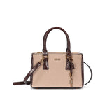 Bolsa Santa Lolla Bege Canvas Croco Alça Transversal