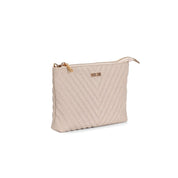 Bolsa Santa Lolla Bege Canvas Matelassê Alça Transversal