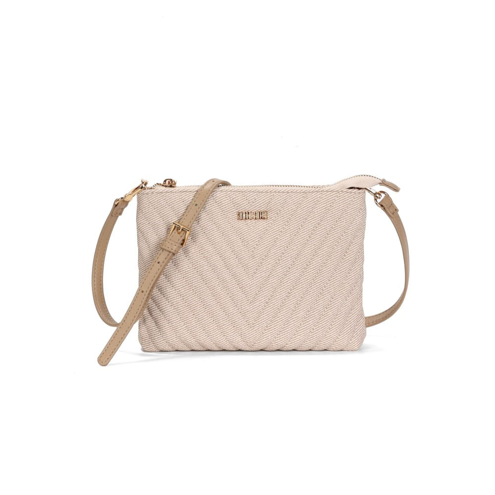 Bolsa Santa Lolla Bege Canvas Matelassê Alça Transversal