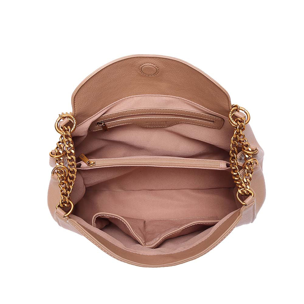 Bolsa Santa Lolla Bege Corrente Dourada Média