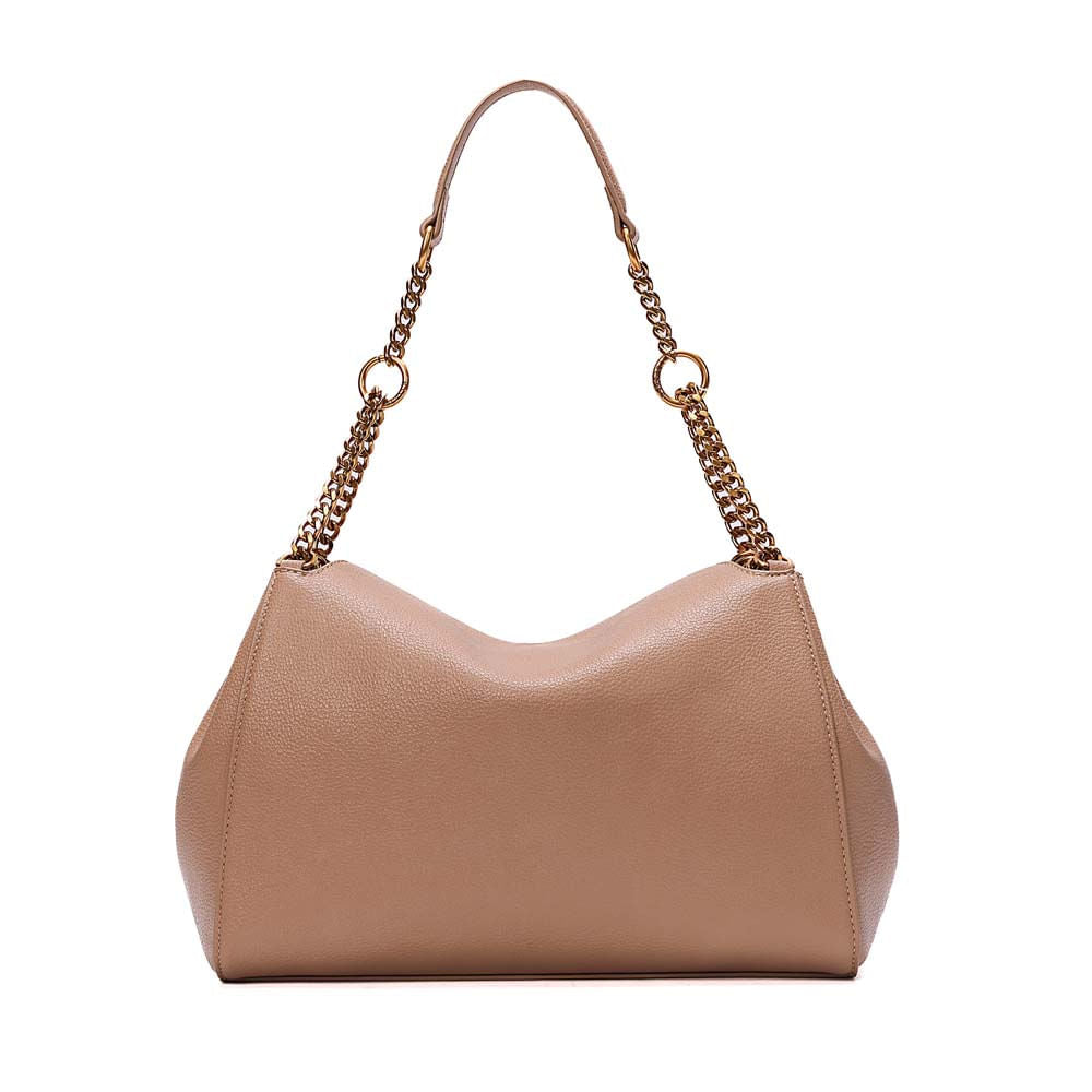 Bolsa Santa Lolla Bege Corrente Dourada Média