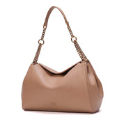 Bolsa Santa Lolla Bege Corrente Dourada Média