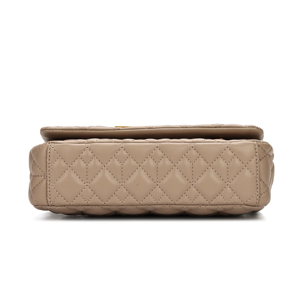 Bolsa Santa Lolla Bege Matelassê Alça De Ombro Corrente 