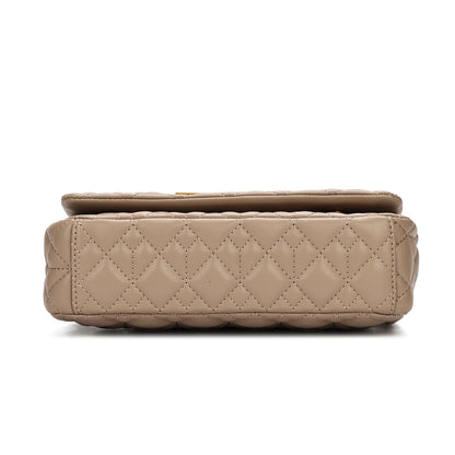 Bolsa Santa Lolla Bege Matelassê Alça De Ombro Corrente 