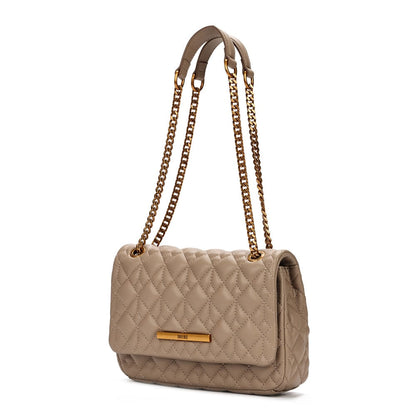 Bolsa Santa Lolla Bege Matelassê Alça De Ombro Corrente 