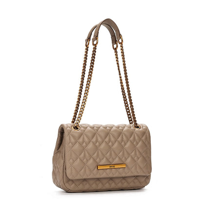 Bolsa Santa Lolla Bege Matelassê Alça De Ombro Corrente 