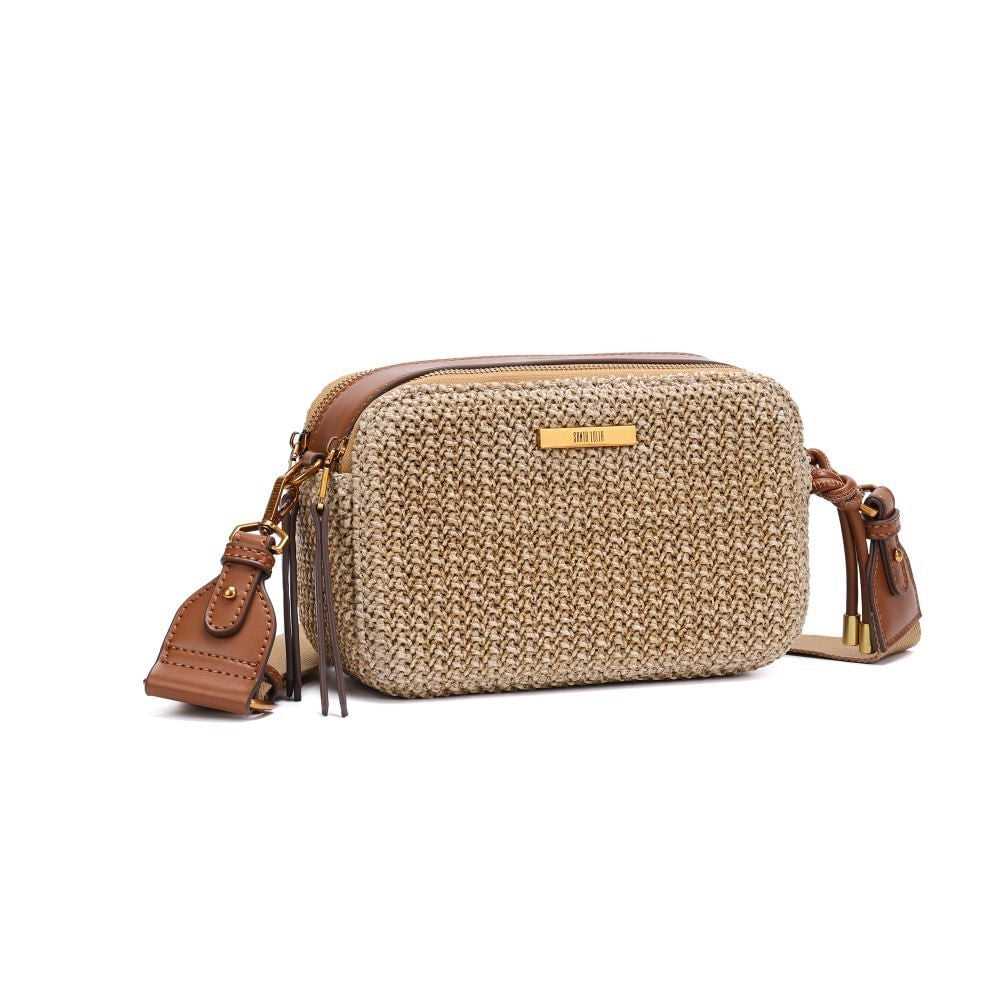 Bolsa Santa Lolla Bege Tramada Alça Gorgurão Transversal