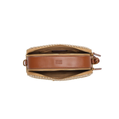 Bolsa Santa Lolla Bege Tramada Alça Gorgurão Transversal