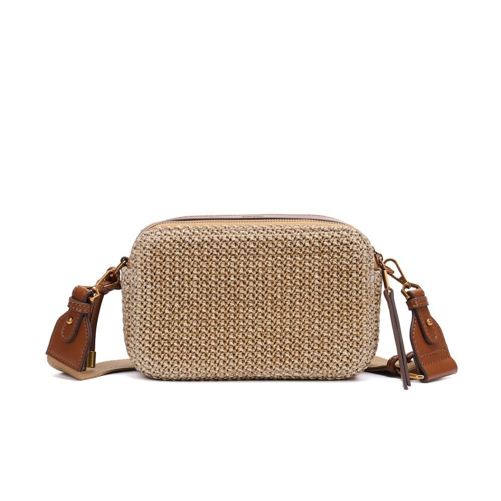 Bolsa Santa Lolla Bege Tramada Alça Gorgurão Transversal