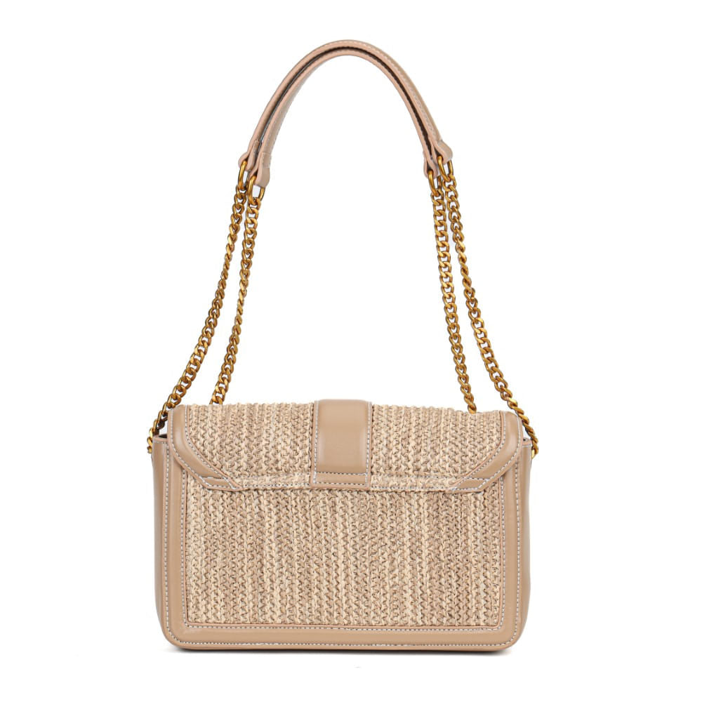 Bolsa Santa Lolla Bege Tramada Alça Transversal Corrntes