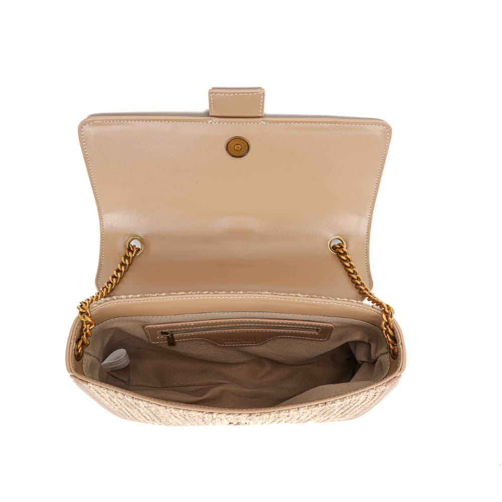 Bolsa Santa Lolla Bege Tramada Alça Transversal Corrntes