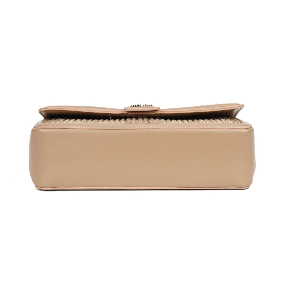 Bolsa Santa Lolla Bege Tramada Alça Transversal Corrntes