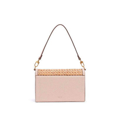 Bolsa Santa Lolla Bege Tramado Alça Tiracolo