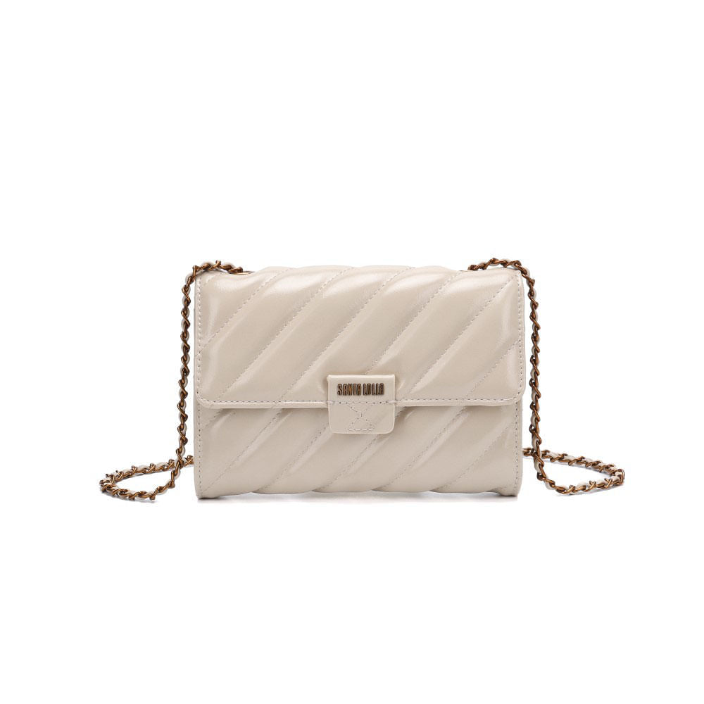 Bolsa Santa Lolla Bege Verniz Matelassê 
