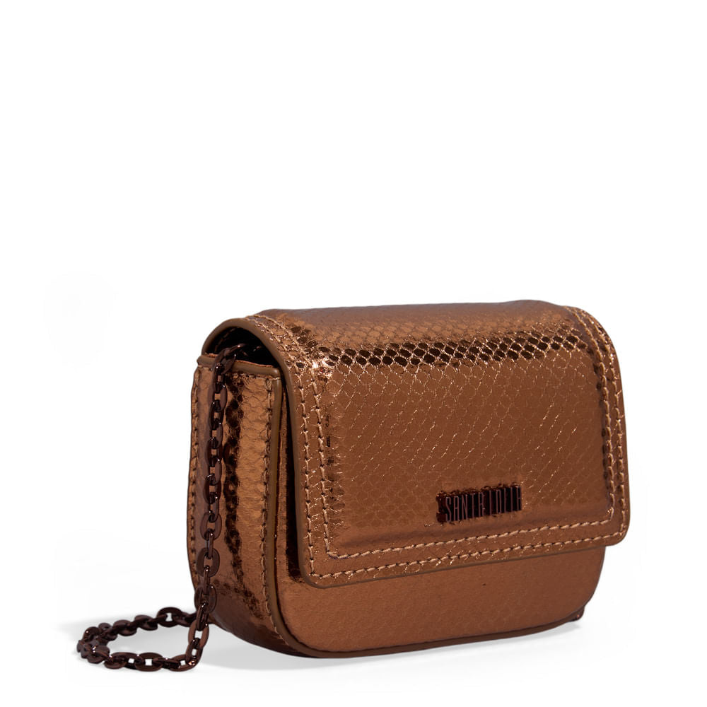 Bolsa Santa Lolla Bronze Metalizada Transversal