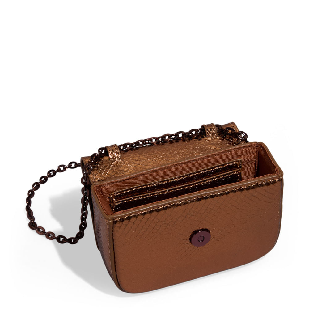 Bolsa Santa Lolla Bronze Metalizada Transversal
