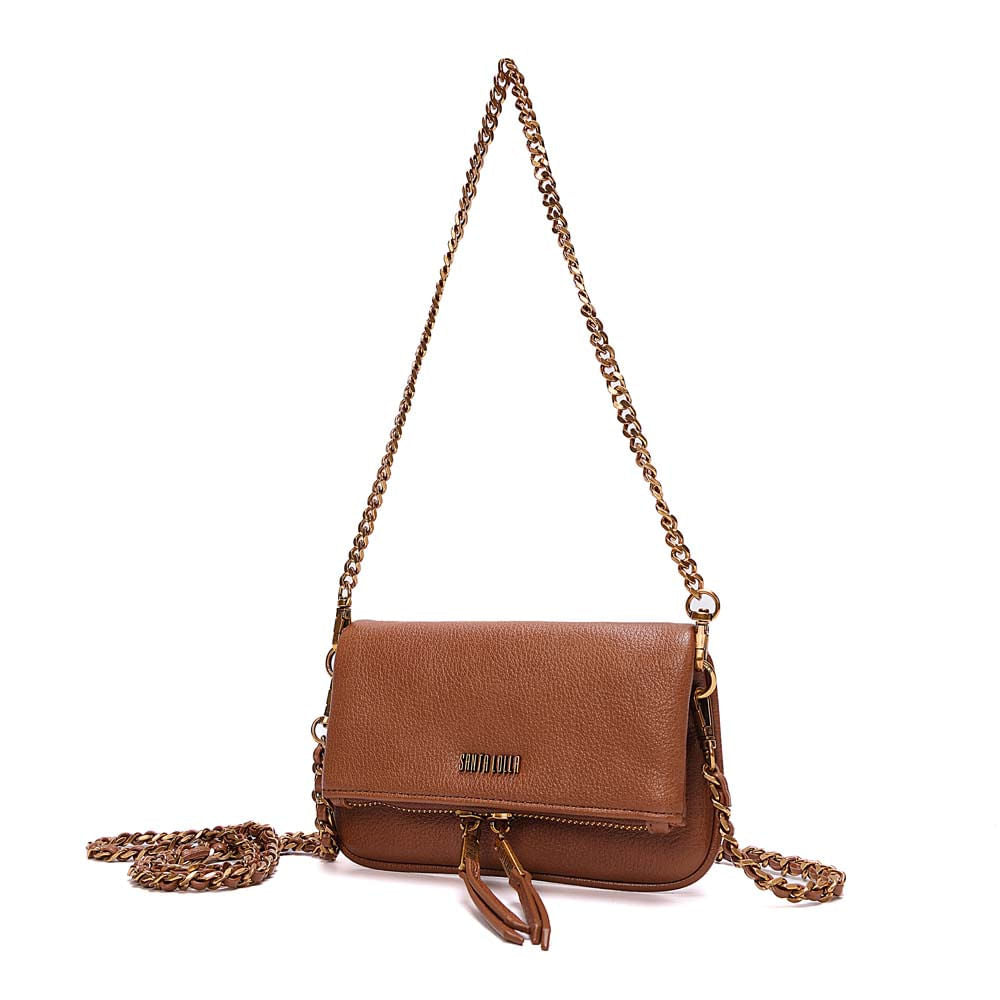 Bolsa Santa Lolla Caramelo Alça Corrente Transversal