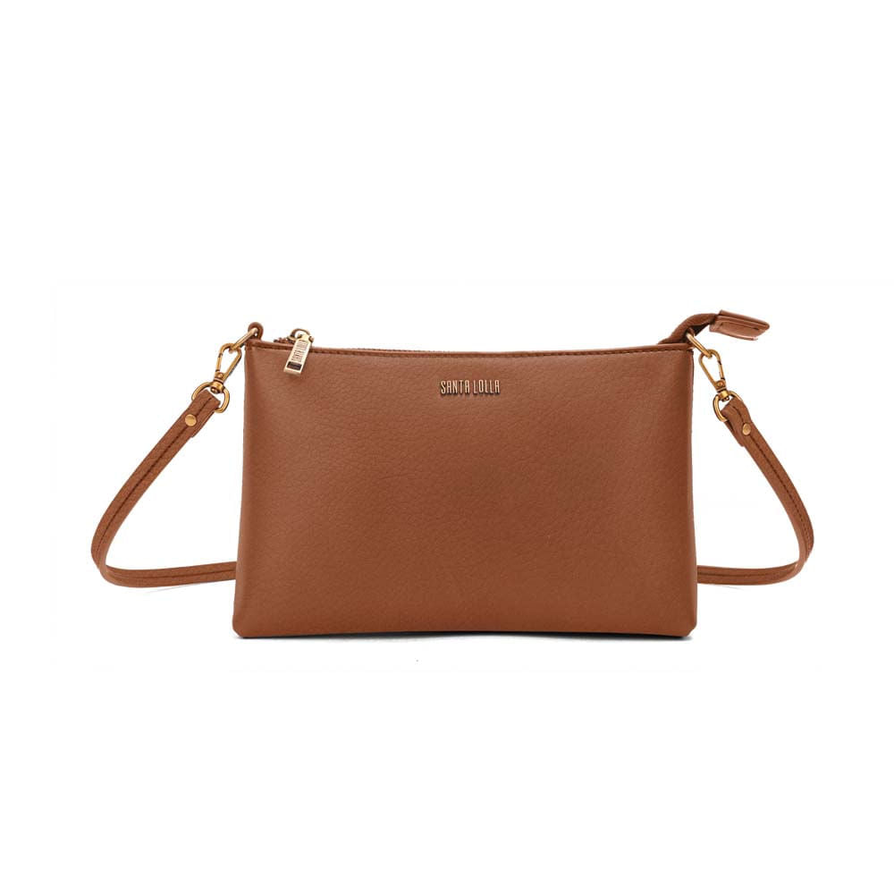 Bolsa Santa Lolla Caramelo Alça Tiracolo Zíper
